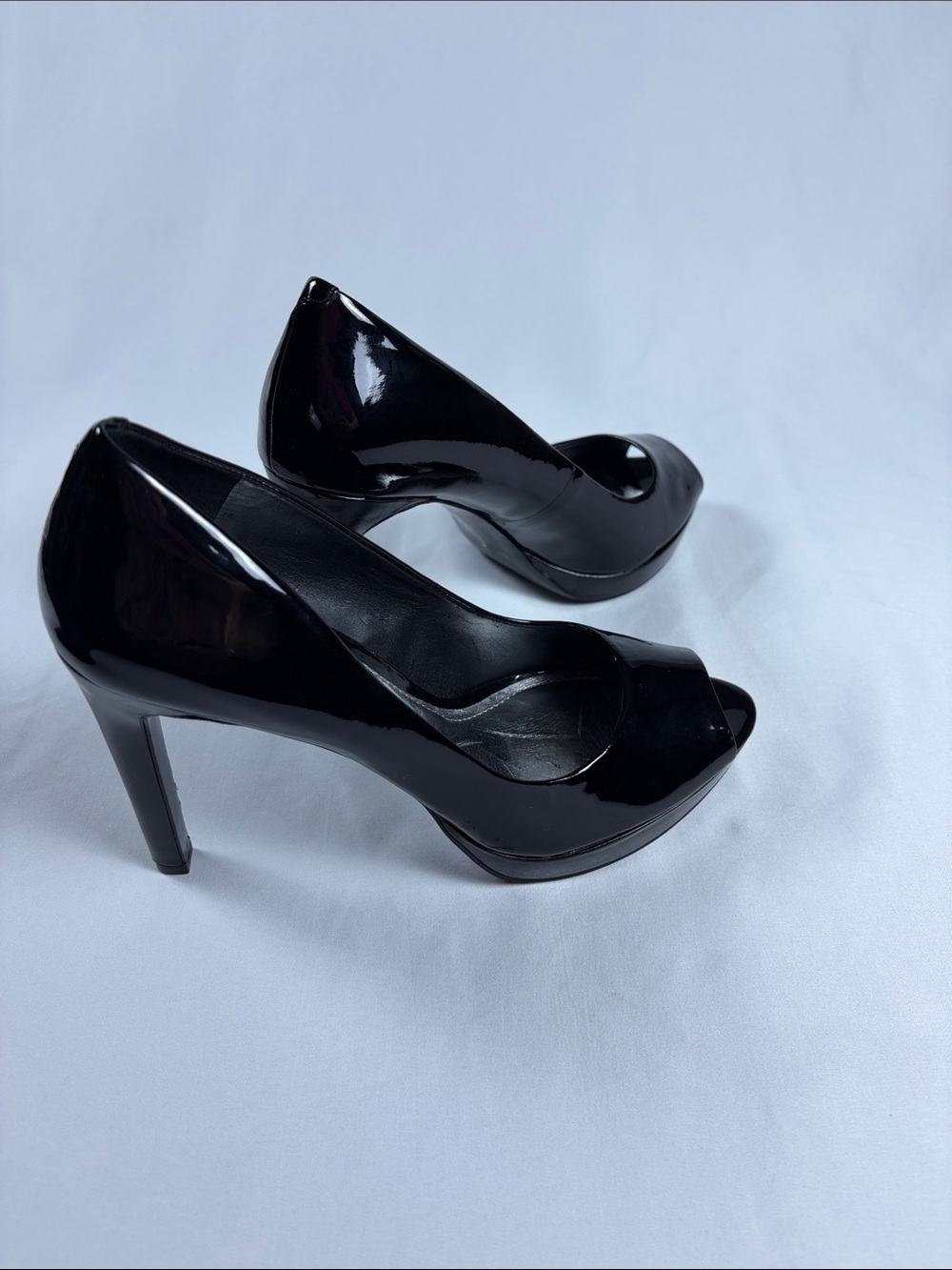 gianni bini heels Black Patent Peep Toe Size 8 - Picture 2 of 9